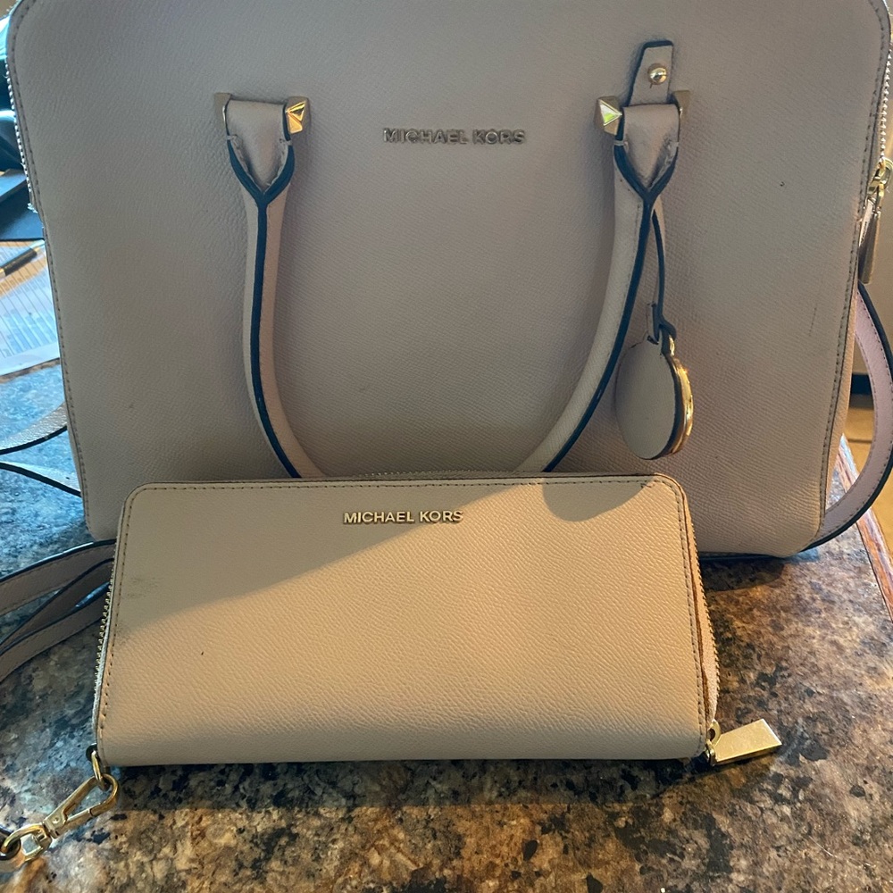 Michael Kors purse with matching wallet. Gently used